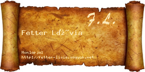 Fetter Lívia névjegykártya